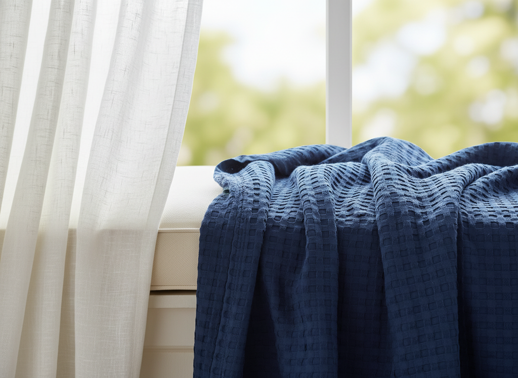 Serene Waffle Throw Blanket