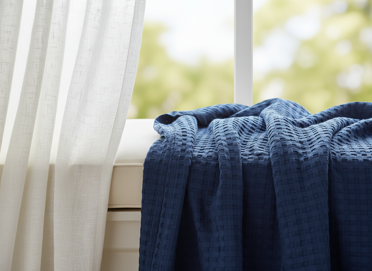 Serene Waffle Throw Blanket