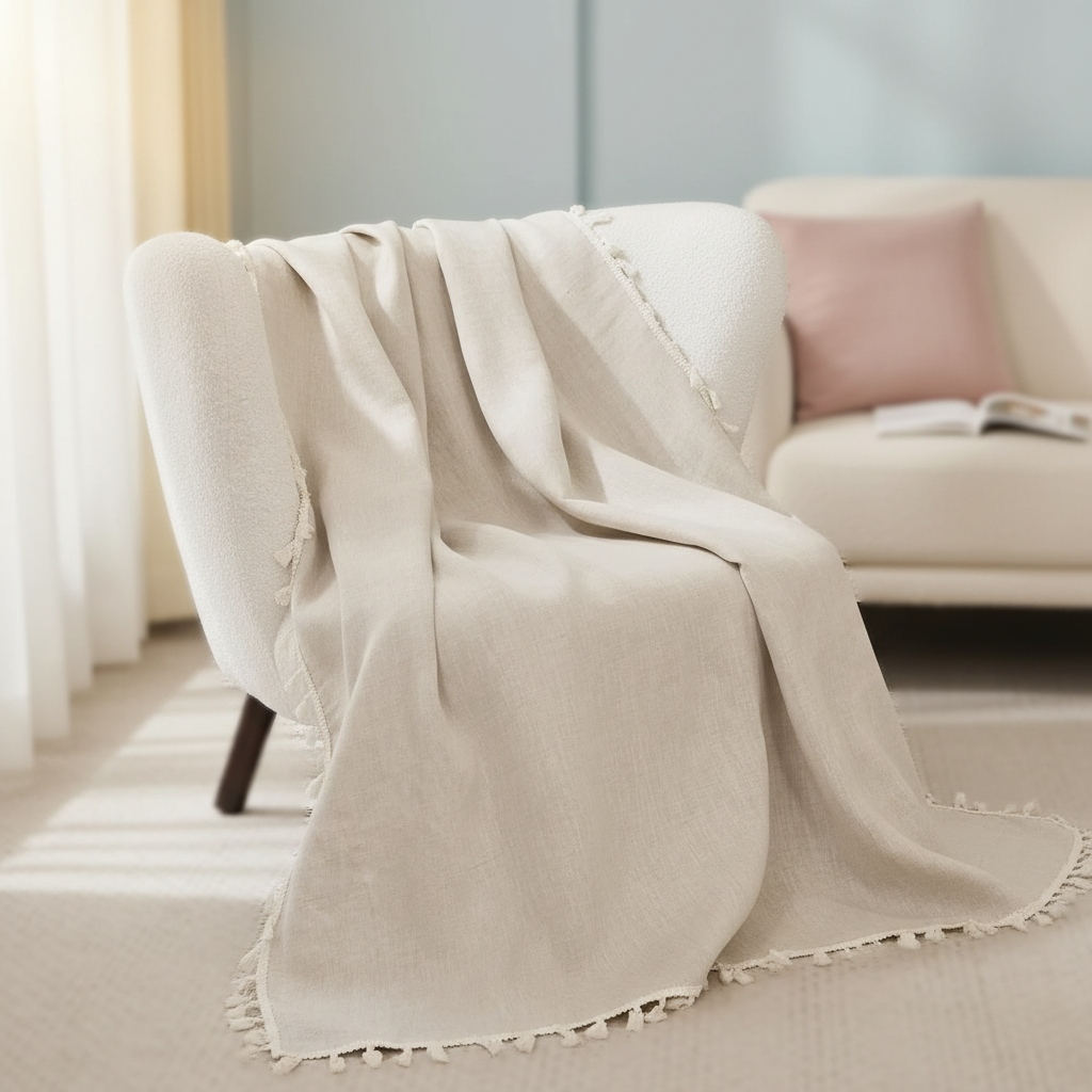 Pure Flax Throw Blanket